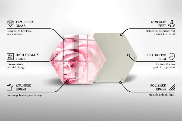 Kuchynská doska zo skla Kvapky rosy a kvet ruže
