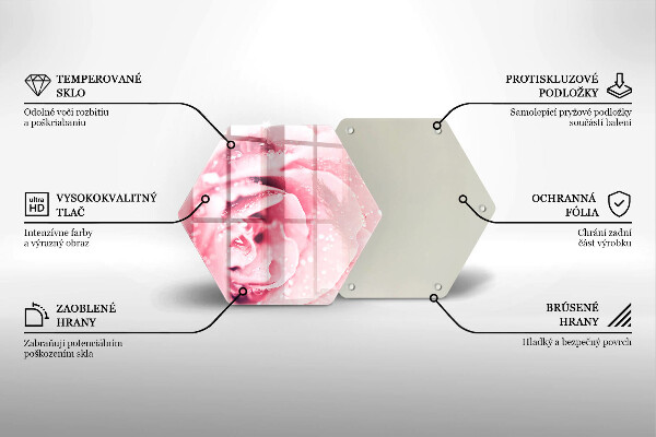 Kuchynská doska zo skla Kvapky rosy a kvet ruže
