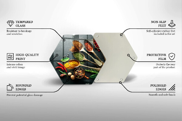 Kuchynská doska zo skla Kuchynské lyžice korenia