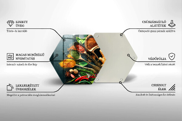 Kuchynská doska zo skla Lyžičky kuchynského korenia