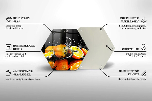 Kuchynská doska zo skla Šťavnaté oranžové ovocie