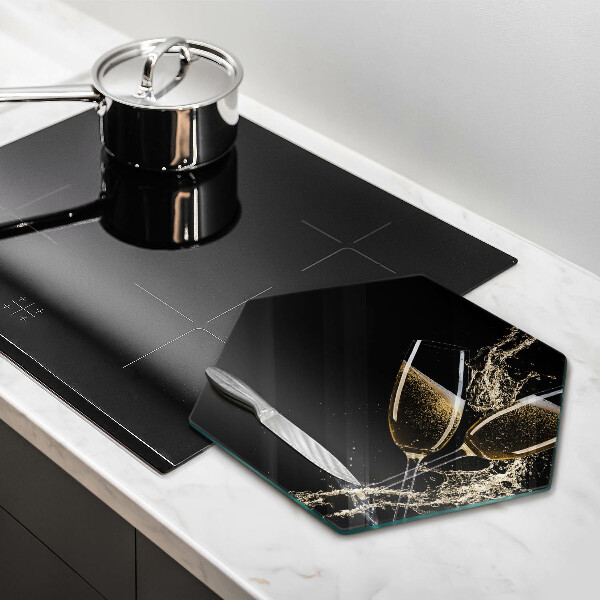 Kuchynská doska veľká zo skla Poháre na šampanské