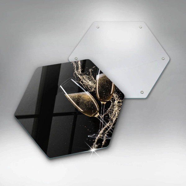 Kuchynská doska veľká zo skla Poháre na šampanské