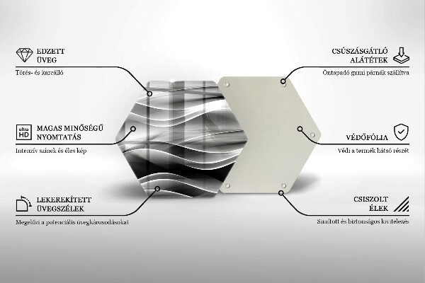 Kuchynská doska veľká zo skla Abstrakcia jemné línie