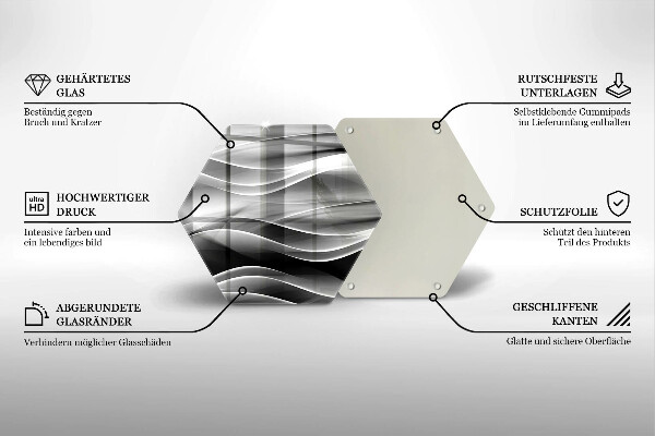 Kuchynská doska veľká zo skla Abstrakcia jemné línie