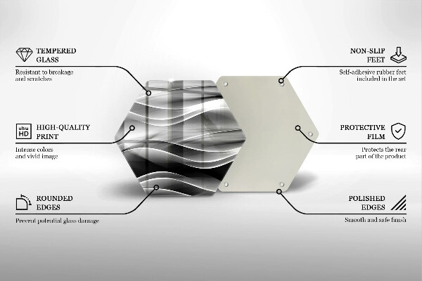 Kuchynská doska veľká zo skla Abstrakcia jemné línie