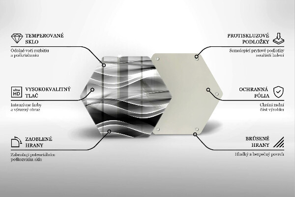 Kuchynská doska veľká zo skla Abstrakcia jemné línie