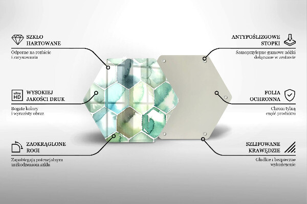 Kuchynská doska zo skla Akvarelové šesťuholníky