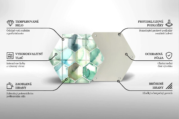 Kuchynská doska zo skla Akvarelové šesťuholníky