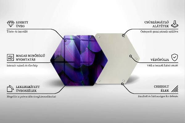 Kuchynská doska zo skla Neónové pierka