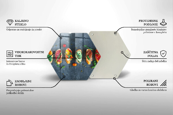 Kuchynská doska zo skla Farebné sendviče