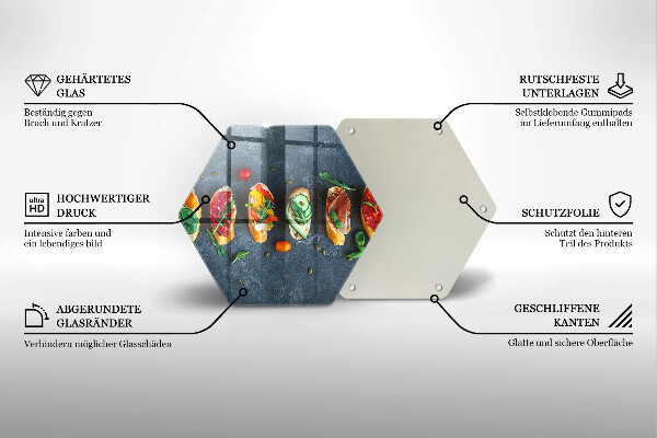 Kuchynská doska zo skla Farebné sendviče