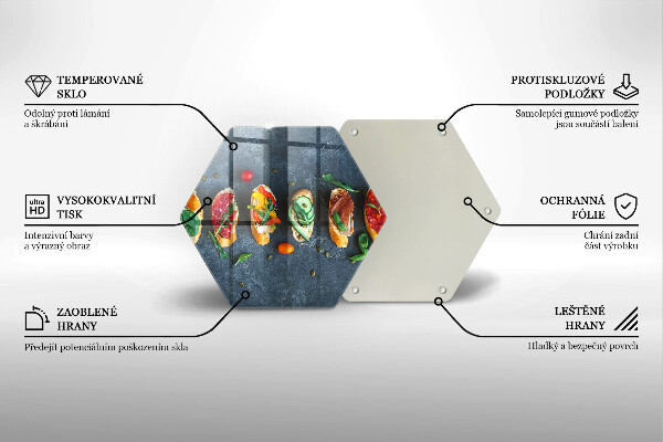 Kuchynská doska zo skla Farebné sendviče