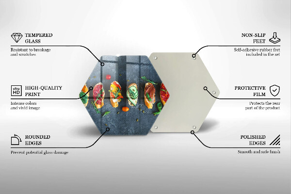 Kuchynská doska zo skla Farebné sendviče