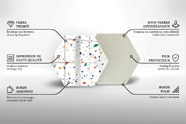 Kuchynská doska zo skla Farebná kamenina