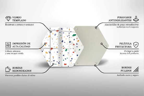 Kuchynská doska zo skla Farebná kamenina