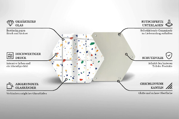 Kuchynská doska zo skla Farebná kamenina