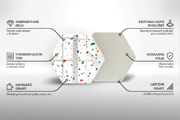 Kuchynská doska zo skla Farebná kamenina