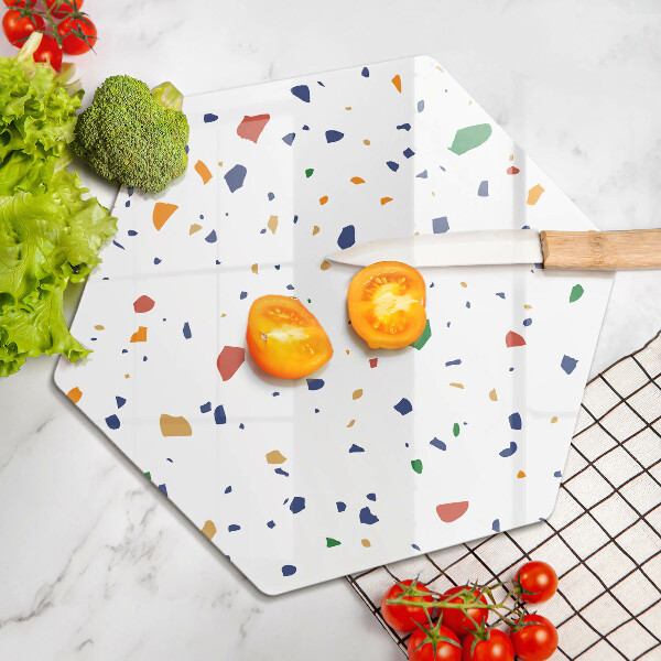 Kuchynská doska zo skla Farebná kamenina