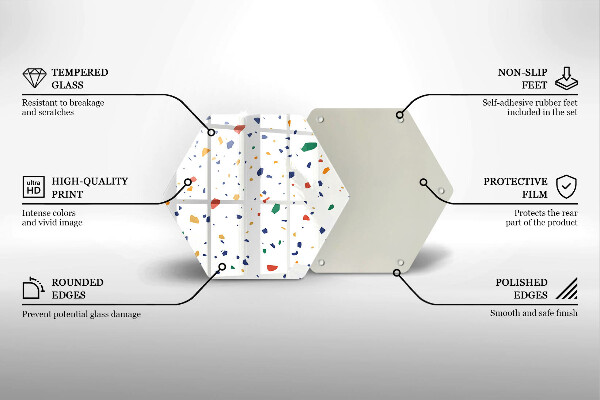 Kuchynská doska zo skla Farebná kamenina