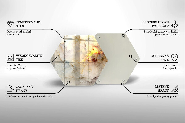 Kuchynská doska zo skla Textúra mramoru so zlatom