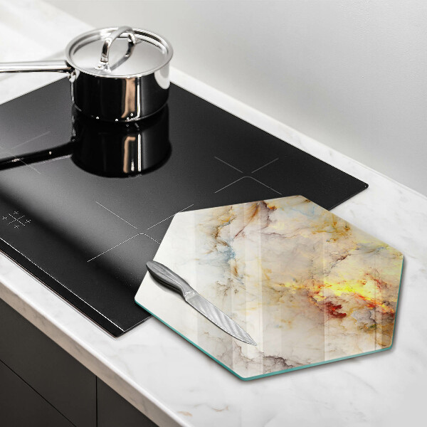 Kuchynská doska zo skla Textúra mramoru so zlatom