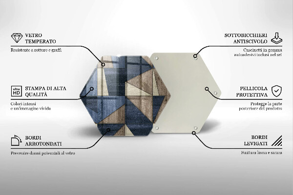 Kuchynská doska zo skla Geometrická abstrakcia