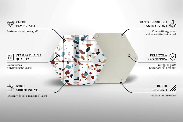 Kuchynská doska zo skla Dekoratívny kameň