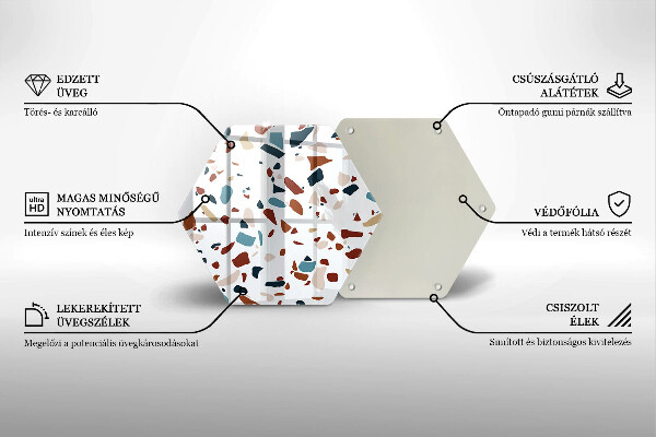 Kuchynská doska zo skla Dekoratívny kameň
