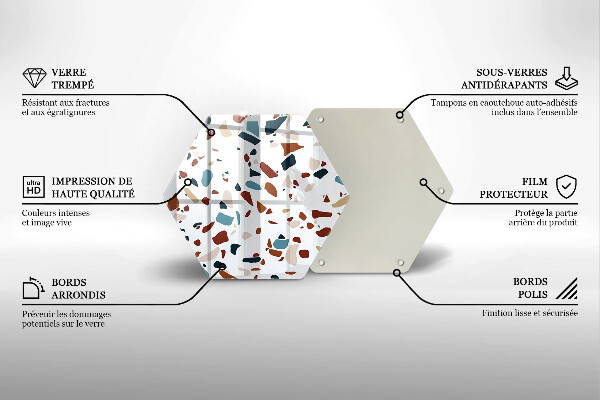 Kuchynská doska zo skla Dekoratívny kameň