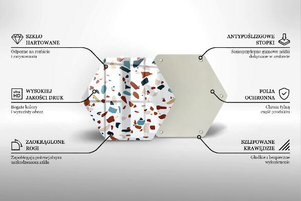 Kuchynská doska zo skla Dekoratívny kameň