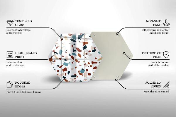 Kuchynská doska zo skla Dekoratívny kameň