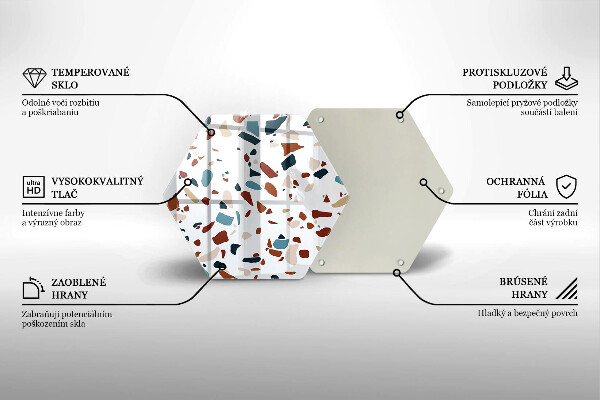Kuchynská doska zo skla Dekoratívny kameň