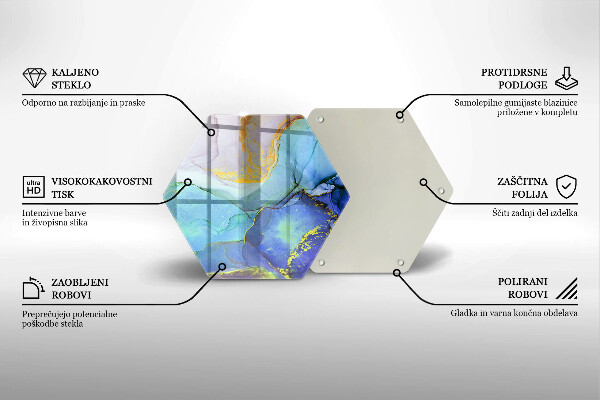 Kuchynská doska veľká zo skla Prasknutý zlatý kameň
