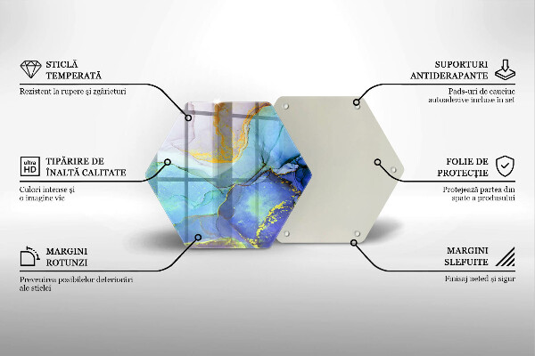 Kuchynská doska veľká zo skla Prasknutý zlatý kameň