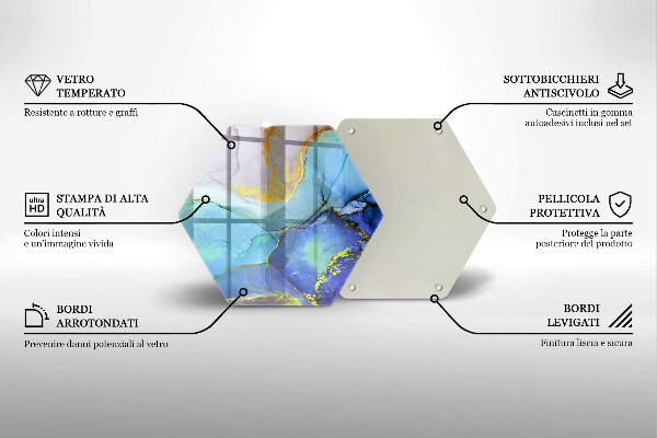 Kuchynská doska veľká zo skla Prasknutý zlatý kameň
