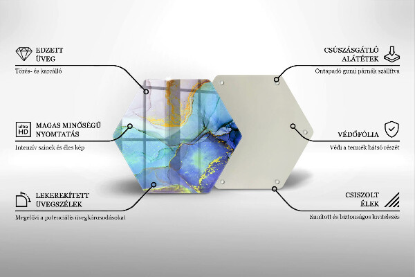 Kuchynská doska veľká zo skla Prasknutý zlatý kameň