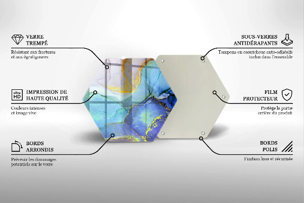 Kuchynská doska veľká zo skla Prasknutý zlatý kameň