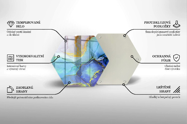 Kuchynská doska veľká zo skla Prasknutý zlatý kameň