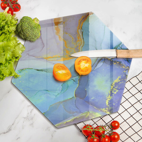 Kuchynská doska veľká zo skla Prasknutý zlatý kameň