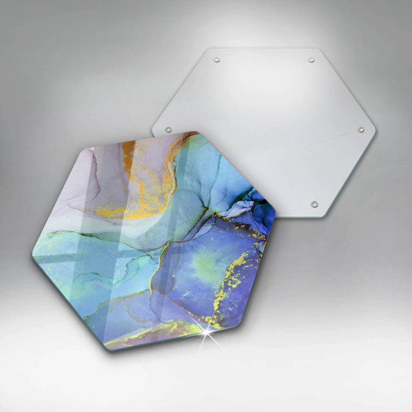 Kuchynská doska veľká zo skla Prasknutý zlatý kameň