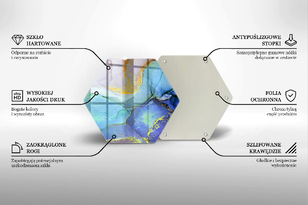 Kuchynská doska veľká zo skla Prasknutý zlatý kameň