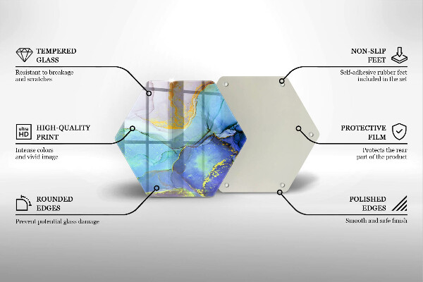 Kuchynská doska veľká zo skla Prasknutý zlatý kameň