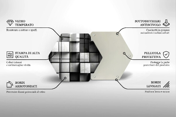 Kuchynská doska veľká zo skla 3D geometria pozadia