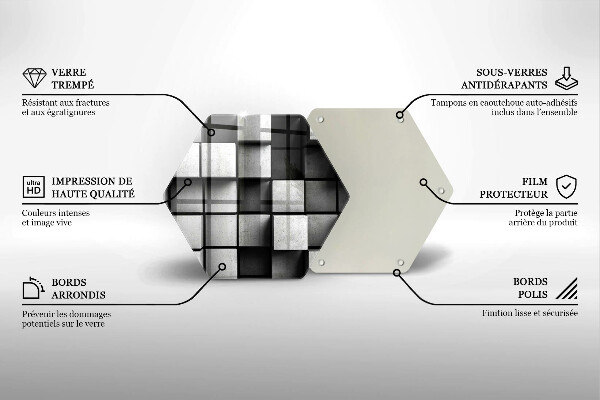 Kuchynská doska veľká zo skla 3D geometria pozadia