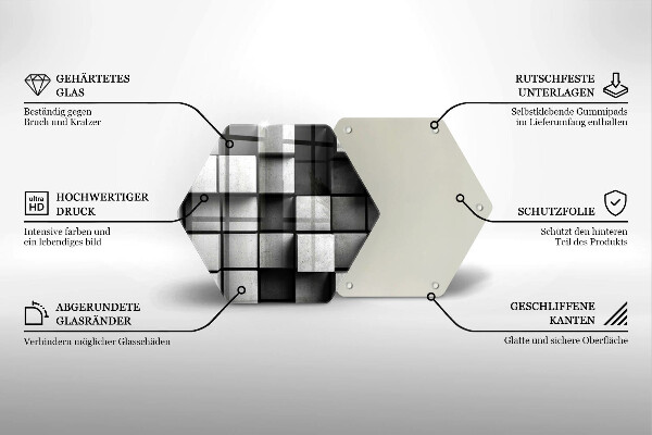 Kuchynská doska veľká zo skla 3D geometria pozadia