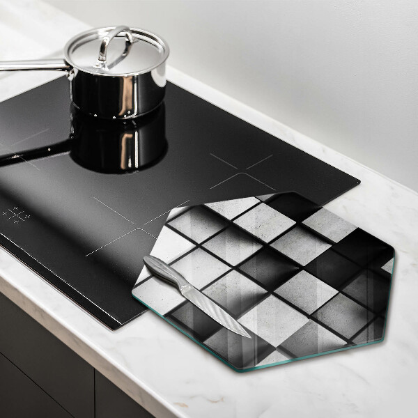 Kuchynská doska veľká zo skla 3D geometria pozadia