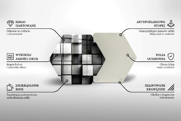 Kuchynská doska veľká zo skla 3D geometria pozadia