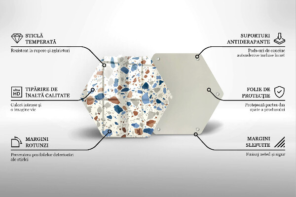 Kuchynská doska veľká zo skla Dekoratívna kamenina