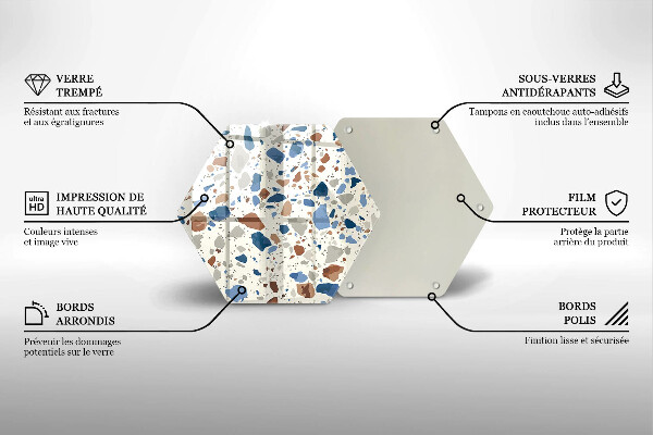 Kuchynská doska veľká zo skla Dekoratívna kamenina